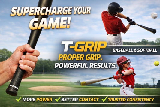 T-Grip Puts the bat in the proper position for batters of all ages and abilities. This is a single T-Grip and bag. For Baseball/softball players
