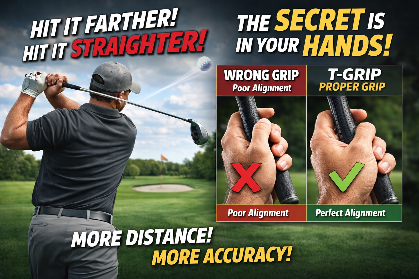 T-Grip Puts the club in the finger tips for all ages and abilities.